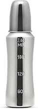 Premium Stainless Steel Matt Finished Baby Feeding Bottle-240ML | Baby Milk Bottle with Advanced Anti Colic Valve, BPA Free, Soft Silicone Teat, Wide Neck for Babies/Infants/Newborns of 0-2 Years| new born baby essentials (Silver-240ML)