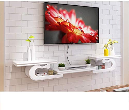 Schwebendes Regal, weiß, schwebendes Regal, Wandhalterung, TV-Schrank, Wandhintergrund, Aufbewahrungsregal für Blu-Ray-Player,