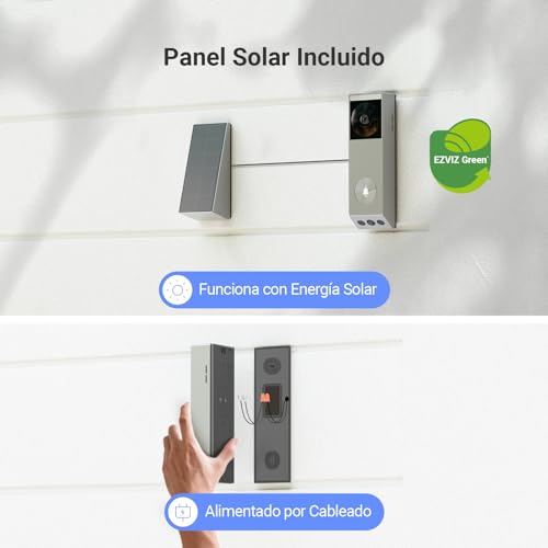 Miniatura 6 de Ezviz Timbre Inalámbrico Exterior Con Doble Cámara Y Panel Solar, 3mp 2mp, Detección De Personas Paquete,Visión Nocturna En Color,Cambiador De Voz,32gb Emmc Incorporado,Impermeable,Ep3x Pro