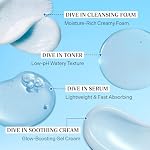 Torriden DIVE IN Kit d'essai -Acide hyaluronique Infusé Kit de soins quotidiens - 4 Step Régimen avec Nettoyeur de mousse, Toner Facial, Sérum, et Crème Coréen Ensemble de soins de la peau
