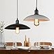 Lrpiyvo 2er Hängelampe Schwarz Weiß Industrielle Kronleuchter Vintage Esstischlampe für Schlafzimmer Wohnzimmer Esstisch Küche (32cm)
