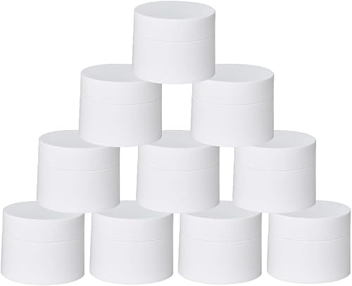 Tarros de plástico con tapas, recipientes vacíos redondos esmerilados para cosméticos, frascos de plástico para loción, crema, ungüentos,