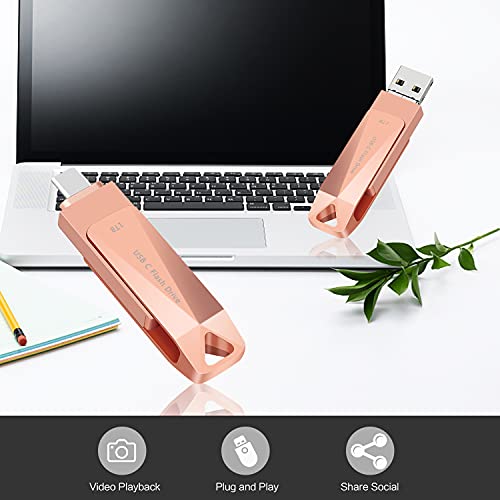 Usb C Flash Drive 1Tb Memory Stick Usb 3.0 Thumb Drive 1Tb Phone Photo Stick Macbook Pro Usb C Data Storage Drive Wansisen For Android Phone,Computers And Tablets Lxuc 1Tb Pink #TOP2