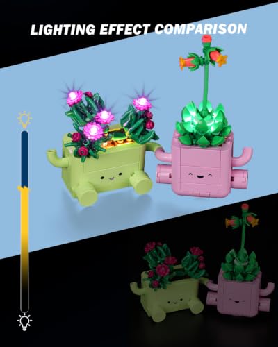 Image of LED Lighting Set Compatible with Lego 11506 The Botanical Collection Rocking Plants Set, DIY Light Up Kit for 11506 Building Blocks Model (Building Sets Not Included)
