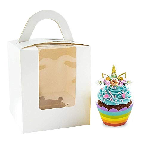 A&S Creavention Cupcake Container Boxes Togo Carriers (White, 1 Holder) #TOP14