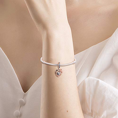 Cuelga plata 925 amor para siempre compatible con pulseras Pandora 5