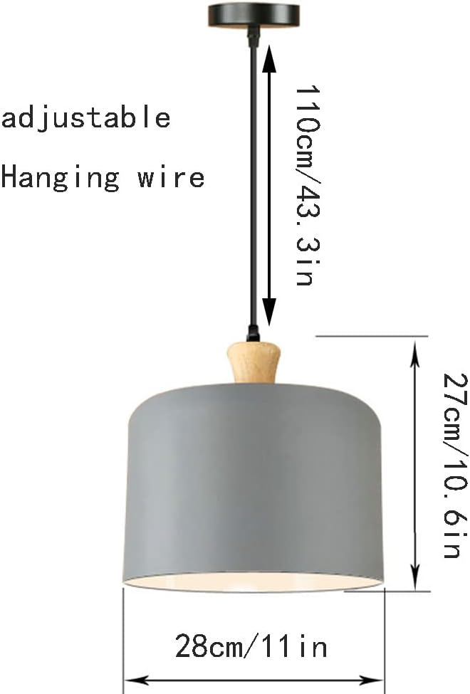 LQZCXMF Macarons Keukeneiland Hangverlichting Industriële Verlichting IJzeren Kachel Vernis Lampenkap E27 Sokkel Plafondverlichtingsarmaturen Voor Restaurant Bar Houten Decoratie: photo 3