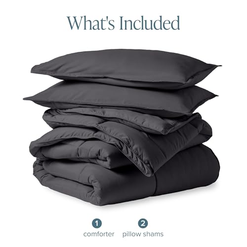 Image of Bare Home Comforter Set - Full Size - Ultra-Soft - Goose Down Alternative - Premium 1800 Series - All Season Warmth (Full, Forged Iron Grey)