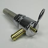 Chrome 22mm HI-FLOW Petcock LEFT SIDE 90 Degree Fuel Outlet Shut Off Valve for 1975-2006 Harley Big Twin, Sportster Models w/22mm Petcock Bung - Use with 3/8