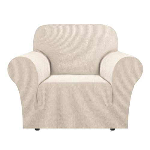Flamingo P High Stretch Sofa Slipcover Non Slip Armchair Cover For Living Room Washable Pet Furniture Protector Covers With Elastic Bottom, Thick Jacquard Fabric (Small, Biscotti Beige) #TOP3