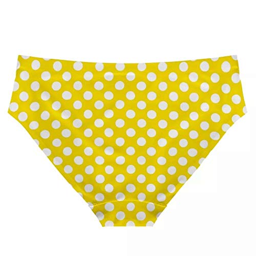 Yellow Polka Dots Print Cute Polka Dots Leopard Underwear Briefs Soft Stretch Breathable Ladies Panties For Women #TOP2