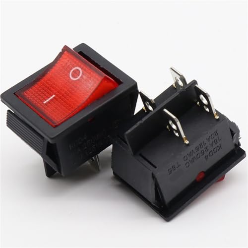 Interrupteur marche/arrêt rouge 4 broches 250V 16A pour bateau