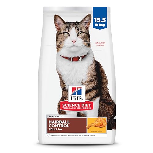 Hills Science Diet Adult 1-6 Hairball Control Dry Cat Food Chicken 15.5 lb. Bag