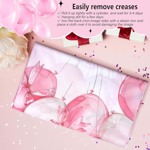 BeyiTop Pink Bow Birthday Backdrop - 10x8ft Happy Birthday Photography Banner for Girls, Baby Shower, Bachelorette Party, Cake Table Background Decoration, Coquette Theme by BeyiTop - Used condition - Image 6