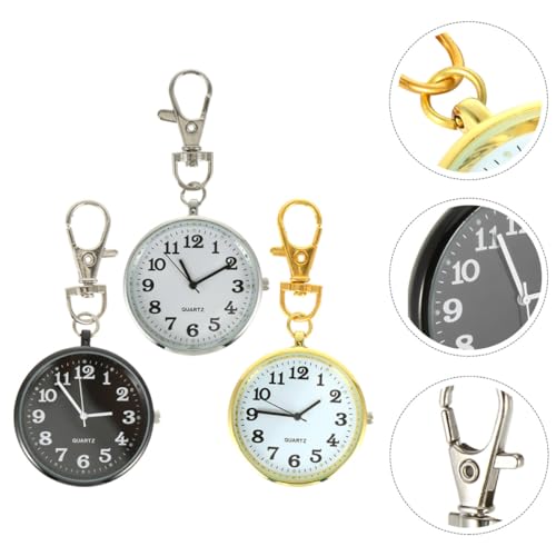 Reloj de bolsillo llavero con dial claro y lectura rápida para colgar fácilmente en el cinturón 6