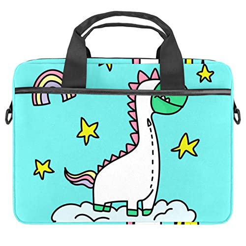 Housse PC portable 13-14.5" rembourrée antichoc à motif licorne dinosaure