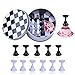 1 Set Nail Art Tips Holder Practice Display Stand, Kalolary Magnetic Stuck Crystal Nail Art Holder, Chessboard Nail Art Display Tools Set for Nail Art Salon DIY and Practice Manicure
