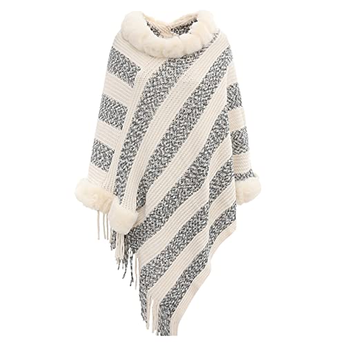 Générique Poncho Polaire Femme Plaid Manteau Echarpe Festif Fausse Fourrure Chale Hiver Chaud Pour Fêtes Cadeau Personne Agée Châle Chauffant Pull Longue...