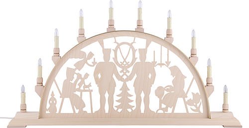 Schwibbogen - Bergmann mit Wappen - 78cm x 42cm - Original Erzgebirge Schwibbögen