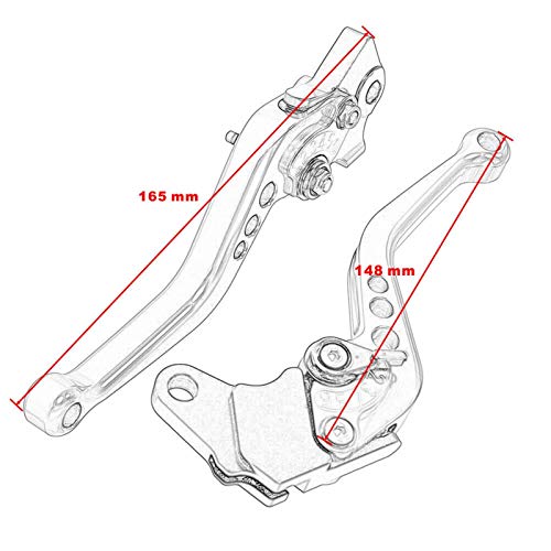 XEBRAD Aluminiowy CNC do motocykla regulowane dźwignie sprzęgła hamulca kierownica sprzęgła, dla, dla WR 125X 2011-2015 2014 2013 Dźwignia sprzęgła motocykla(Gold)