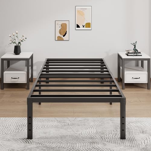 Image of LUMUNANCE Metal Bed Frame Twin XL Size - 16 Inch Heavy-Duty Platform Bed Frame No Box Spring Needed, Easy Assembly, Noise-Free, Sturdy Mattress Foundation, Underbed Storage Space