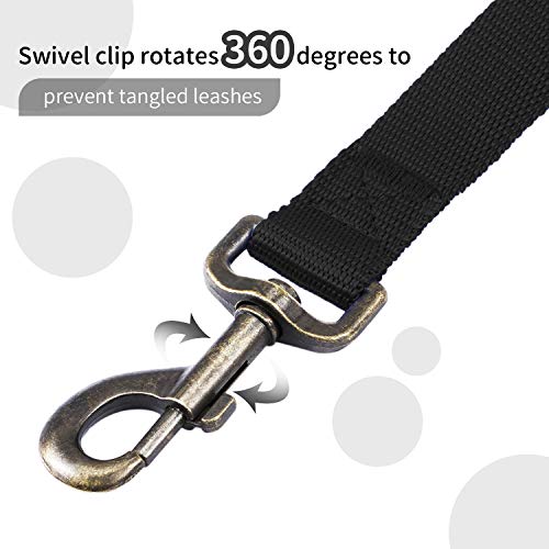 Image of HIKISS Long Dog Leash Obedience Recall Training Agility Lead with Thickening Material for Large Dog - 15ft 20ft 30ft 50ft 100ft Training Leash (Black 50ft)