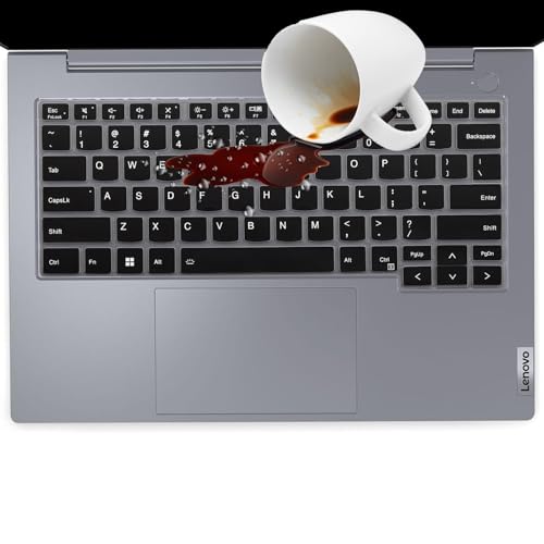 Image of Saco Laptop Keyboard Cover Silicone Protector Skin Compatible for 2025-2023 Lenovo ThinkBook 14 G6 G7 G8 G9 14-inch Laptop, ThinkBook 14 Gen 6 /7 /8 /9 Keyboard Protector Skin- Black