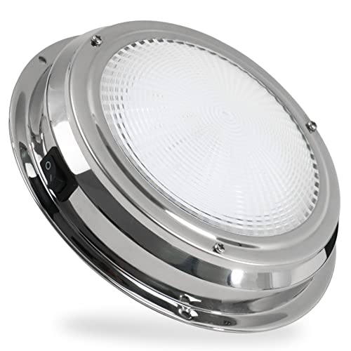 Five Oceans Marine Led Interior Dome Light, 6 Inch Boat Ceiling Led Lights, Round Cabin Light, Daylight White Led, On-Off Rocker Switch, 12V, Surface Mount For Boat Truck Rv Trailer - Fo2625 #TOP15