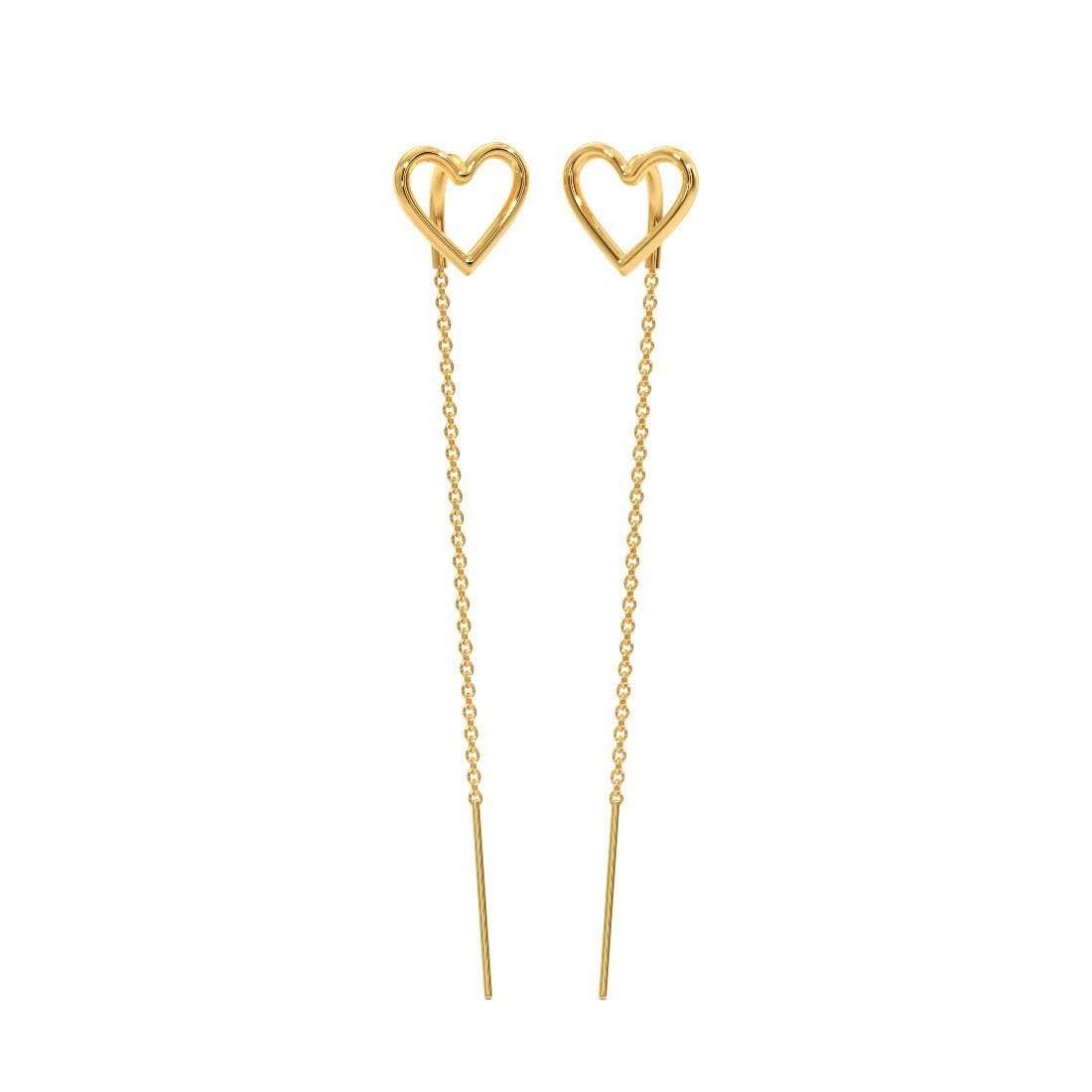 CANDERE - A KALYAN JEWELLERS COMPANY 14K BIS Hallmark Yellow Pure Gold sui dhaga Heart Earring for Womens with Thread closure (B0CQPD5QBJ) Amazon Price History, Amazon Price Tracker