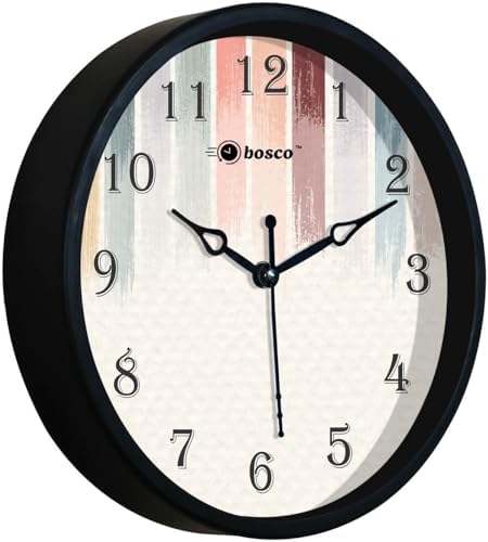 Image of Modern Black & White Wall Clock Silent Non-Ticking Analog Quartz Desk & Wall Clock for Living Room, Bedroom and Study Table-BWC-1208