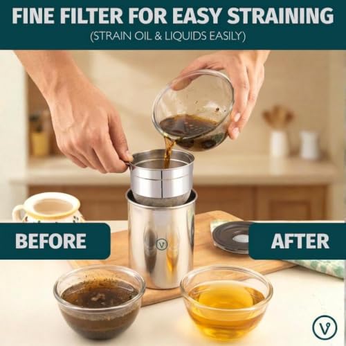 Image of Walfos Stainless Steel Multipurpose Greek Yogurt & Hung Curd Maker 1000ml | BPA-Free Steel Strainer with Storage Container | Fine Mesh Filter for Homemade Yogurt, Paneer & Cheese