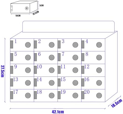 Acrylic Mobile Phone Lock Box - 20-Bit Employee Locker for Safe Phone Storage, Secure Management Cabinet for Offices and Workplaces