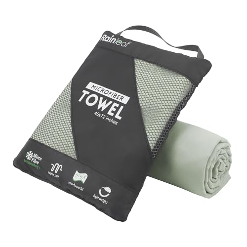 Image of Rainleaf Microfiber Towel Quick Dry Camping & Travel & Gym Towel. Compact | Super Absorbent, Lightweight, Fast Drying. Suitable for Beach, Bath, Backpacking, Hiking, Swim.