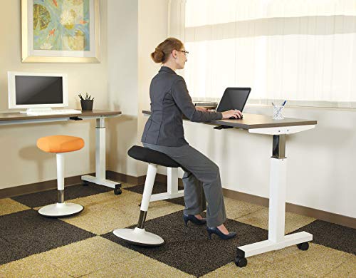 Image of Office Star Active Seating Adjustable 24-34 Inch Height and 360-Degree Wobble Design Perch Seat with Non-Slip Base, Orange
