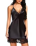 Avidlove Sexy Dresses for Women Lace Nightgown (Small, Black)