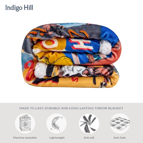 Image of Paseo Road Indigo Hill by HiEnd Accents Bandits and Heroes 54x68 Blanket