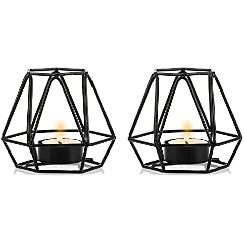 NUPTIO Black Metal Tea Light Holders Cover