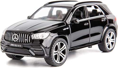 Image of 1:32 Scale Mercedes AMG GLE63 SUV Toy Car | Metal Pullback Diecast Car for Kids with Openable Doors, Sound, Light Effects Toy for Car Enthusiasts (Color As Per Available), Black