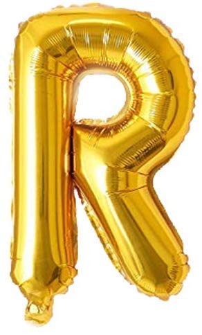 AR GIFTZADDA R Alphabet Letter Foil Balloon Golden (16inch),Birthday Name Decoration, Kids Party Decor, Theme Birthday Party, Foil Balloons, Birthday Balloons (R)