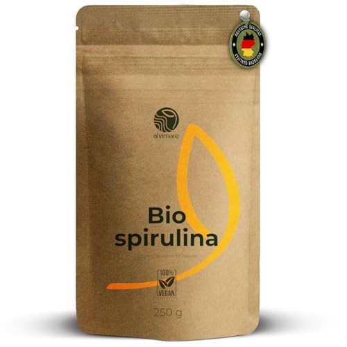 alvimare Bio Spirulina Pulver 250 g - 100% naturrein und kontrolliert