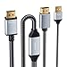 Produktbild BolAAzuL Aktives HDMI 2.0 auf DisplayPort 1.2 Kabel für die Xbox Serie X, PS5, PS4 Pro, 4K 60Hz HDMI in zu DP Out Konverter Adapter 1.8M (Nylon geflochtene+Latch) mit USB Power, Modell: H20DP12