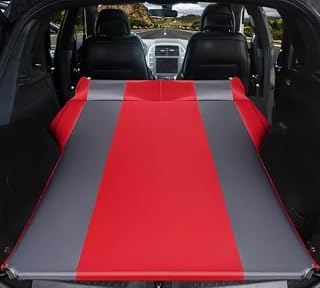 Car Air Mattress for Cadillac IQ 2024, Travel Camping Thickened Portable Inflatable Bed Textile Fabrics Trunk Sleeping Pillow Pad,B- red Grey