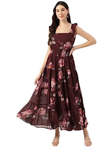 Image of Deewa Georgette Casual Floral Printed Dress for Women - DWD907-G3