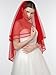 Fashion & Lifestyle Bridal Veil, Veils for Women Wedding, 2 Tiers Red Bridal Veils with Comb, Simple Tulle for Bachelorette Party Decorations, Red