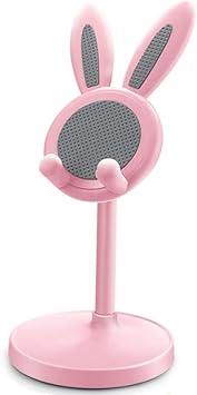 Cute Bunny Phone Holder, Bunny Stand for Nintendo Switch, Bunny Stand Up, Kawaii Cell Phone Holder with iPhone, iPad, Tablets, Smartphones Pink
