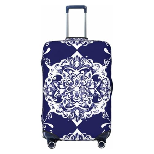 Mexican Flower Elastic Travel Luggage Cover, Washable Spandex Suitcase Protector, Anti-Scratch Fits 18-32 Inch