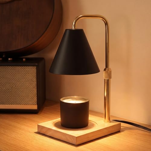 BJFFN Candle Warmer Lamp with Timer - Gifts for Mom Grandma, Birthday Gifts for Women, Mothers Days Gifts, House Warming Gifts New Home Decor, Dimmable Wax Melt Black