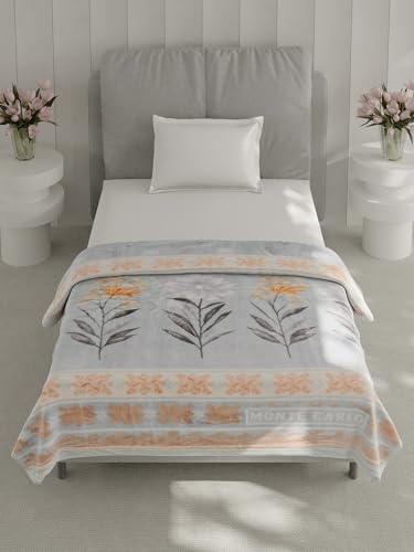 Image of Monte Carlo Single Bed Heavy Winter Blanket Lavish Plus 2 Ply Box Pack 900 GSM | 3.2 KG (220x160 CM), Beige