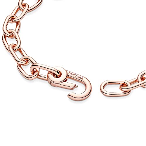 Pandora ME Link Chain Bracelet - 14k Rose Gold-Plated Bracelet for Women - Compatible ME Charms - Features 2 Connectors - Gift for Her - 6.3"4