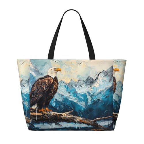 Iceberg Bald Eagle Print Beach Pool Bags Tote For Women Ladies Large Gym Tote Carry On Bag For Weekender Travel Waterproof2